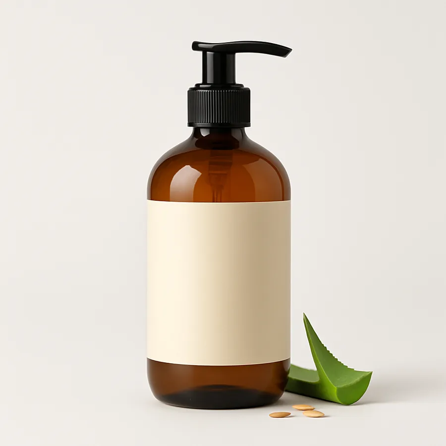 Private-label oatmeal hypoallergenic dog shampoo bottle
